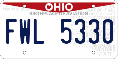 OH license plate FWL5330