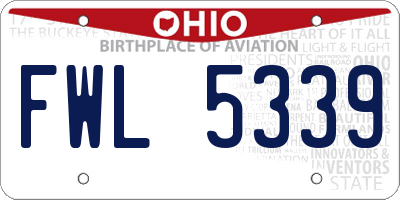 OH license plate FWL5339