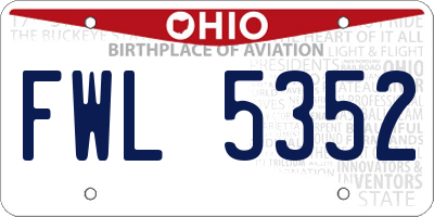 OH license plate FWL5352