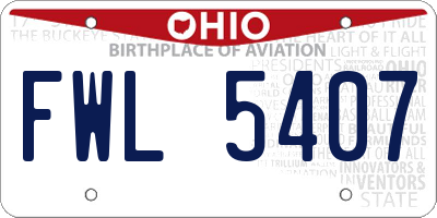 OH license plate FWL5407