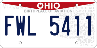 OH license plate FWL5411