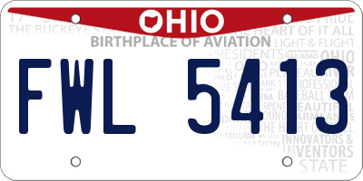 OH license plate FWL5413