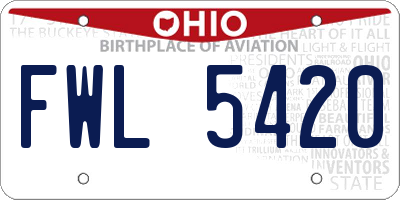 OH license plate FWL5420