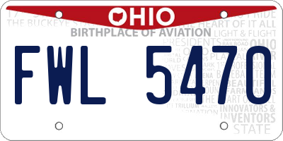 OH license plate FWL5470