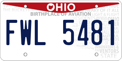 OH license plate FWL5481