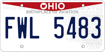 OH license plate FWL5483