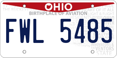 OH license plate FWL5485
