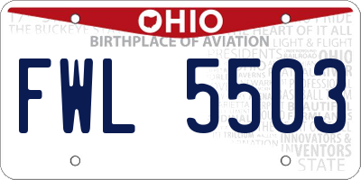 OH license plate FWL5503