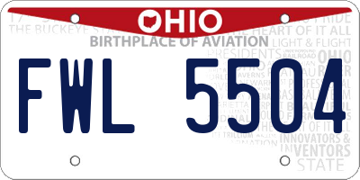 OH license plate FWL5504