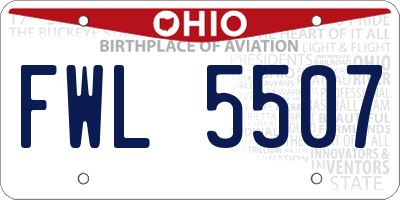 OH license plate FWL5507
