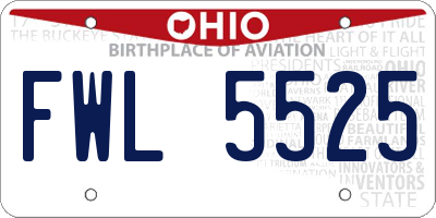 OH license plate FWL5525