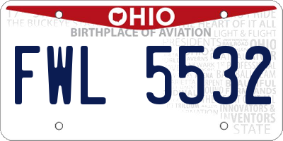OH license plate FWL5532
