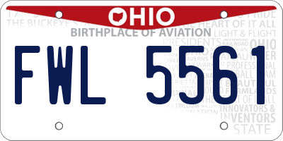 OH license plate FWL5561