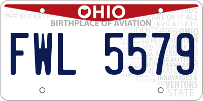 OH license plate FWL5579