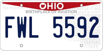 OH license plate FWL5592
