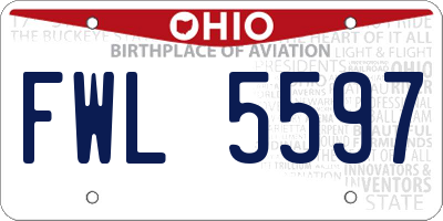 OH license plate FWL5597