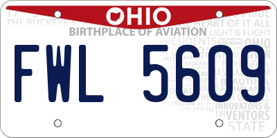OH license plate FWL5609