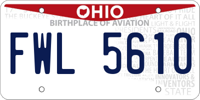 OH license plate FWL5610