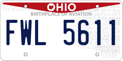 OH license plate FWL5611
