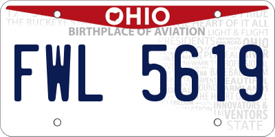 OH license plate FWL5619