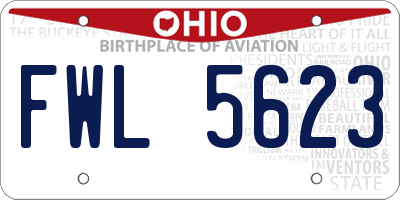 OH license plate FWL5623
