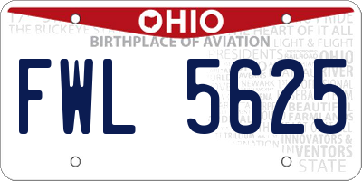 OH license plate FWL5625