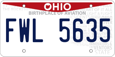 OH license plate FWL5635