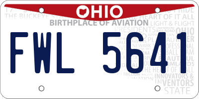 OH license plate FWL5641