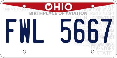 OH license plate FWL5667