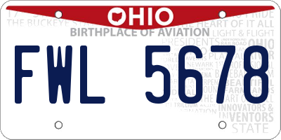 OH license plate FWL5678