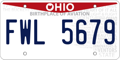 OH license plate FWL5679