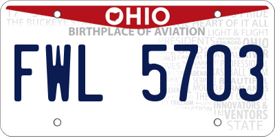 OH license plate FWL5703