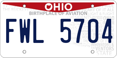 OH license plate FWL5704