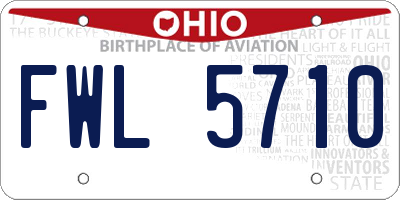 OH license plate FWL5710