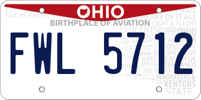 OH license plate FWL5712