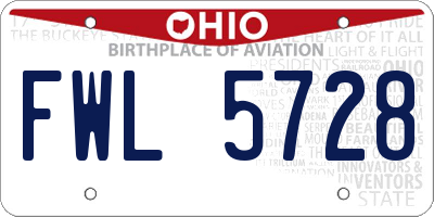 OH license plate FWL5728