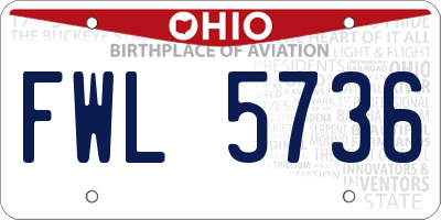 OH license plate FWL5736