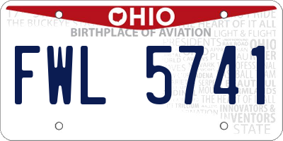 OH license plate FWL5741