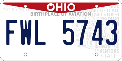 OH license plate FWL5743