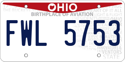 OH license plate FWL5753