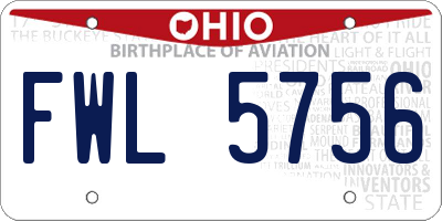 OH license plate FWL5756