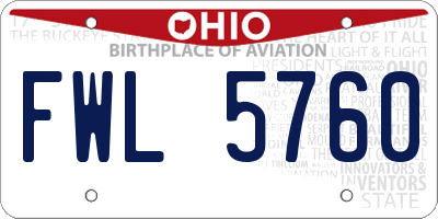 OH license plate FWL5760
