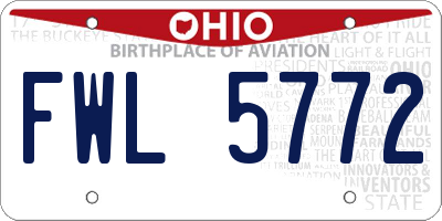 OH license plate FWL5772