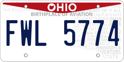 OH license plate FWL5774