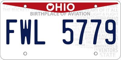 OH license plate FWL5779