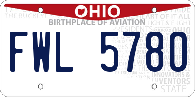 OH license plate FWL5780