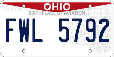 OH license plate FWL5792