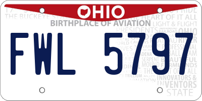 OH license plate FWL5797