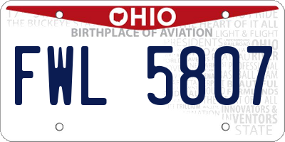 OH license plate FWL5807