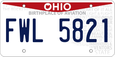 OH license plate FWL5821